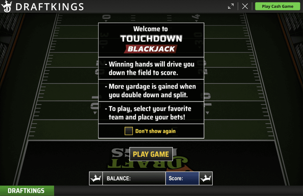 How to Play Touchdown Blackjack